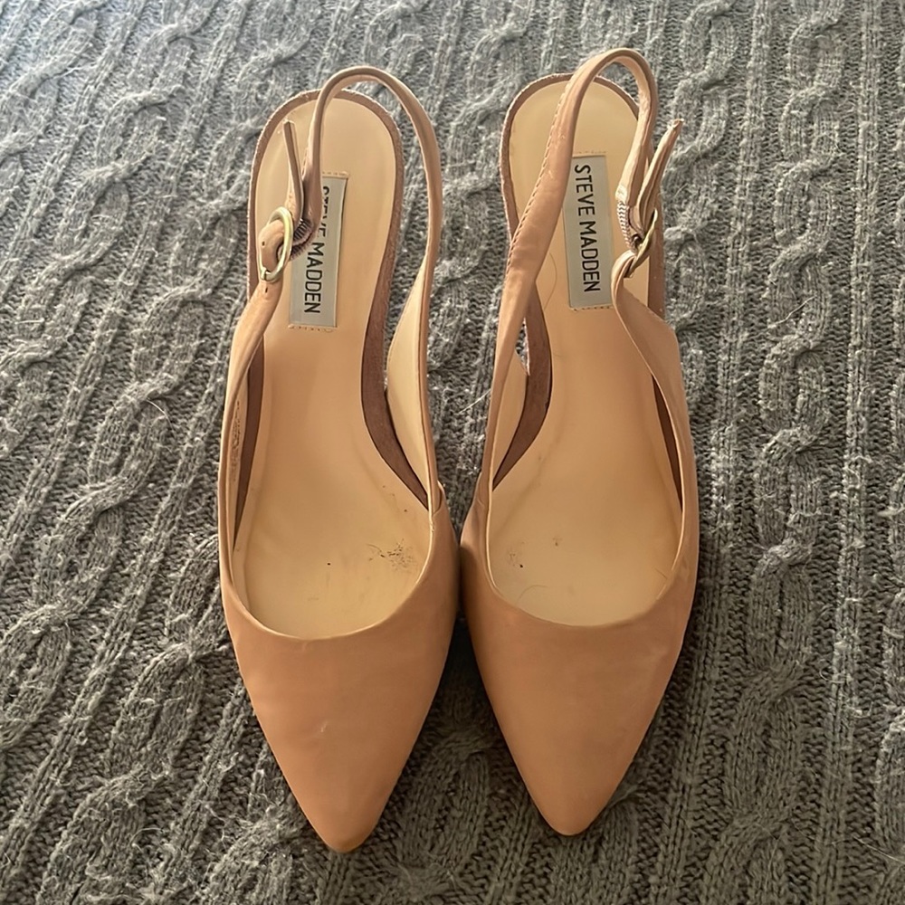 Super cute nude sling back heels